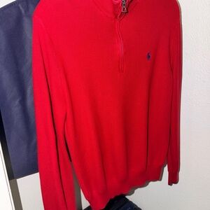 Ralph Lauren Men's Zip Up Red Sweater
